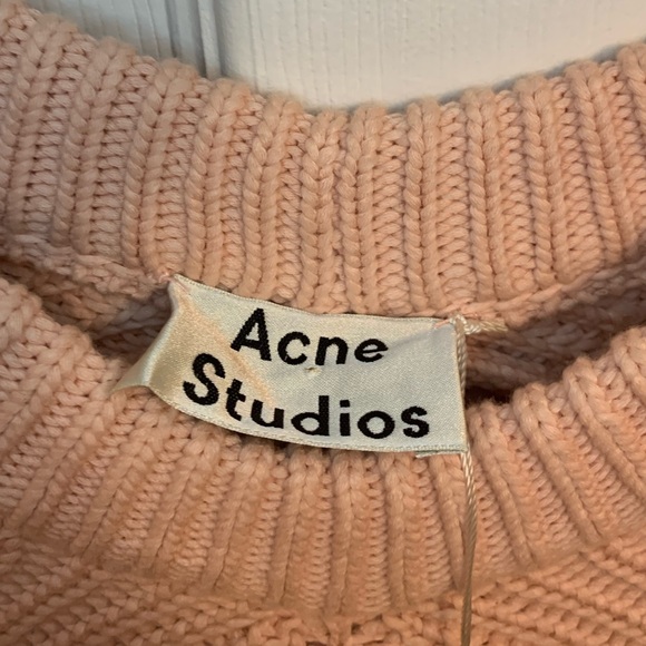 ACNE STUDIOS Katan Heavy Rib Knit Pale Dusty Pink Size Large - Picture 5 of 16